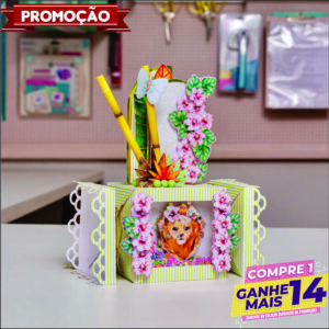 Arquivo Digital Caixa Bala Cenário Safari Rosa