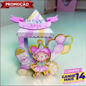 Arquivo Digital Carrinho de Pipoca Circo Rosa